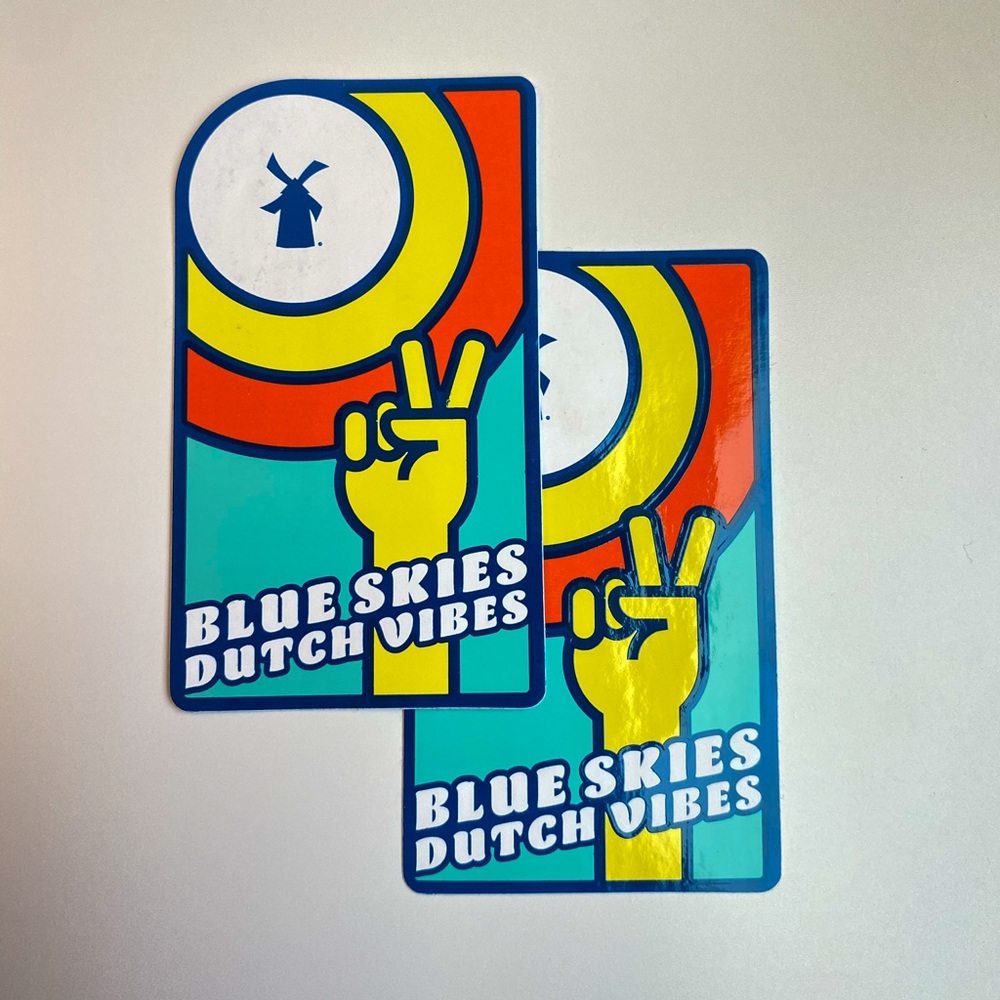 Dutch Bros Sticker - “blue skies dutch vibes”
